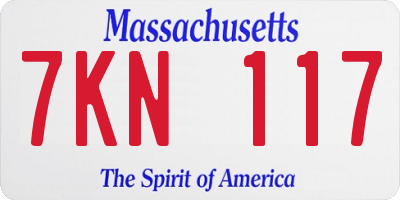 MA license plate 7KN117