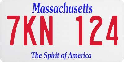 MA license plate 7KN124