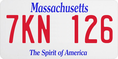 MA license plate 7KN126