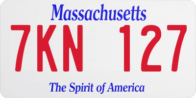 MA license plate 7KN127