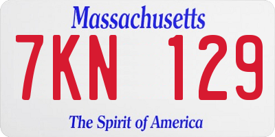 MA license plate 7KN129