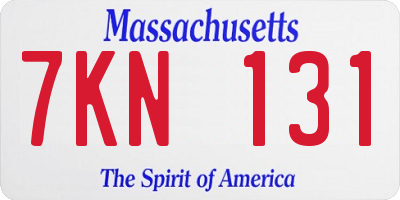MA license plate 7KN131