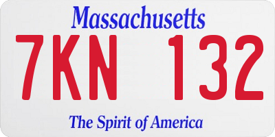 MA license plate 7KN132