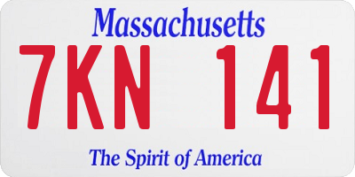 MA license plate 7KN141