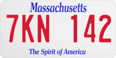 MA license plate 7KN142
