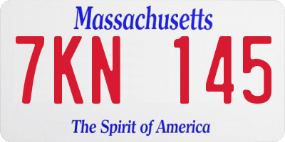 MA license plate 7KN145