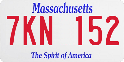 MA license plate 7KN152