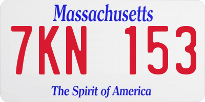 MA license plate 7KN153