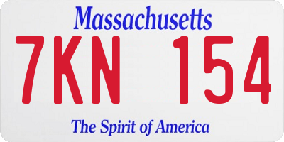 MA license plate 7KN154