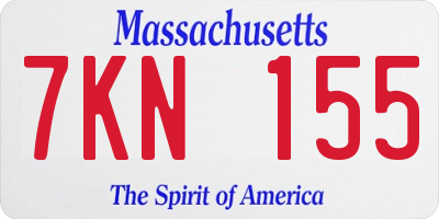 MA license plate 7KN155