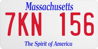 MA license plate 7KN156
