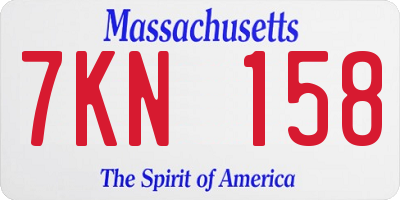 MA license plate 7KN158