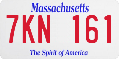 MA license plate 7KN161