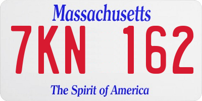 MA license plate 7KN162