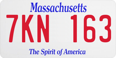 MA license plate 7KN163