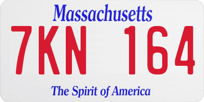 MA license plate 7KN164