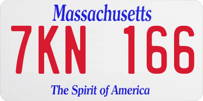 MA license plate 7KN166