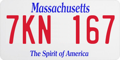 MA license plate 7KN167