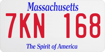 MA license plate 7KN168