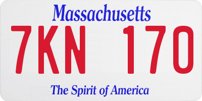 MA license plate 7KN170