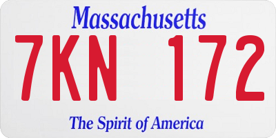 MA license plate 7KN172