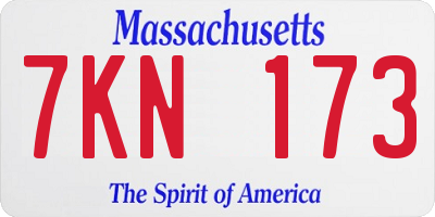 MA license plate 7KN173