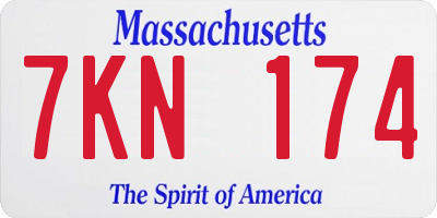 MA license plate 7KN174