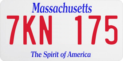 MA license plate 7KN175
