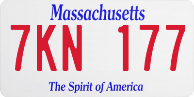 MA license plate 7KN177