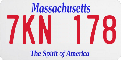 MA license plate 7KN178