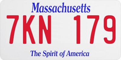 MA license plate 7KN179