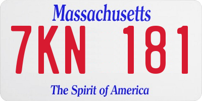 MA license plate 7KN181