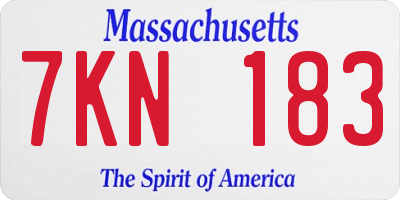 MA license plate 7KN183