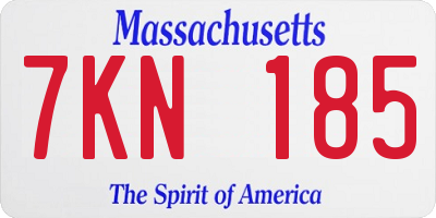 MA license plate 7KN185