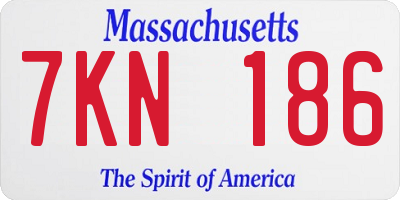 MA license plate 7KN186
