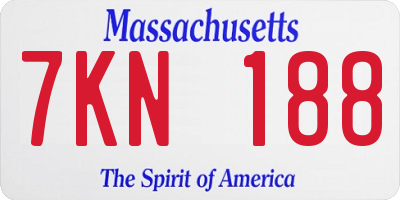 MA license plate 7KN188