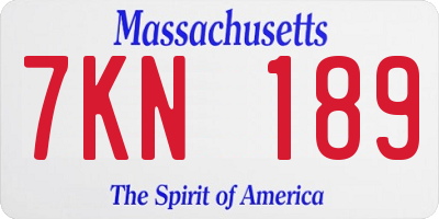 MA license plate 7KN189