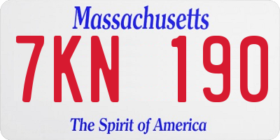 MA license plate 7KN190