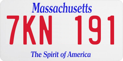 MA license plate 7KN191
