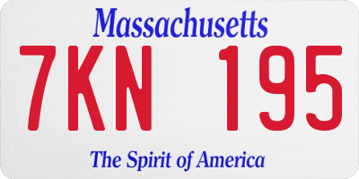 MA license plate 7KN195