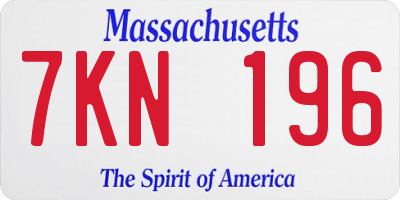 MA license plate 7KN196