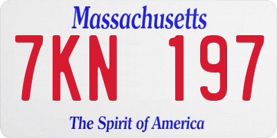 MA license plate 7KN197