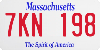 MA license plate 7KN198