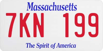 MA license plate 7KN199