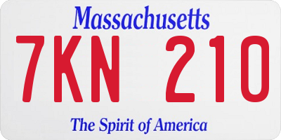 MA license plate 7KN210