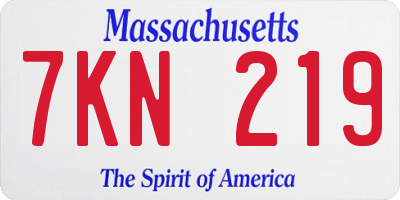 MA license plate 7KN219