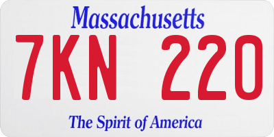MA license plate 7KN220