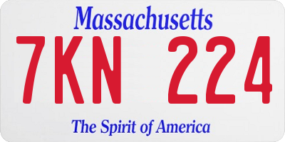 MA license plate 7KN224