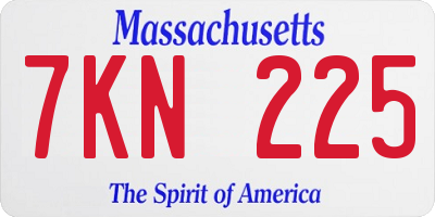 MA license plate 7KN225