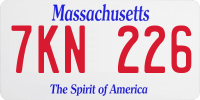 MA license plate 7KN226